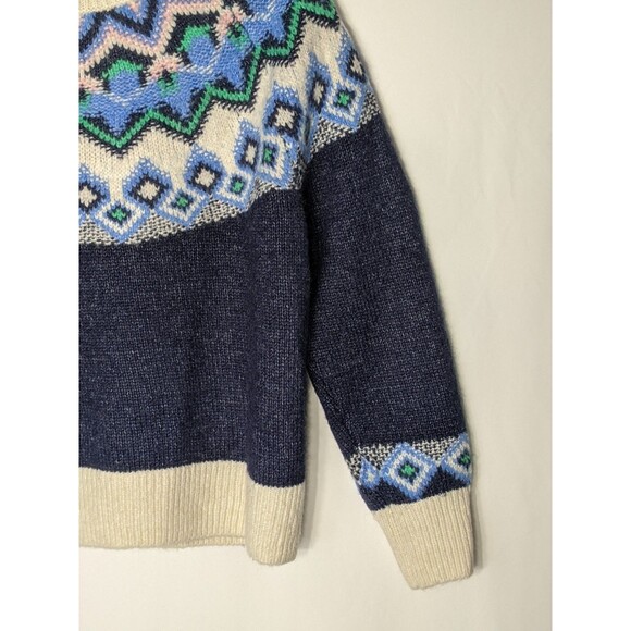 Nordic Fair Isle Sweater Sz M Festive Thick Cozy Ski Winter Chunky Cottagecore - Picture 6 of 11